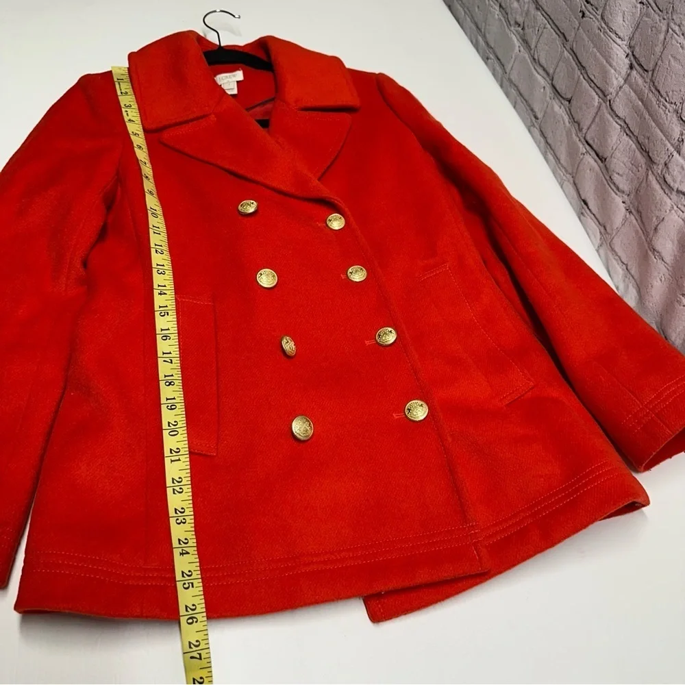 J. Crew factory Stadium Cloth Majesty Peacoat Coat Jacket in Red Sz 2 - Picture 4 of 12